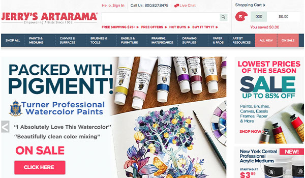 Jerry's Artarama user experience design